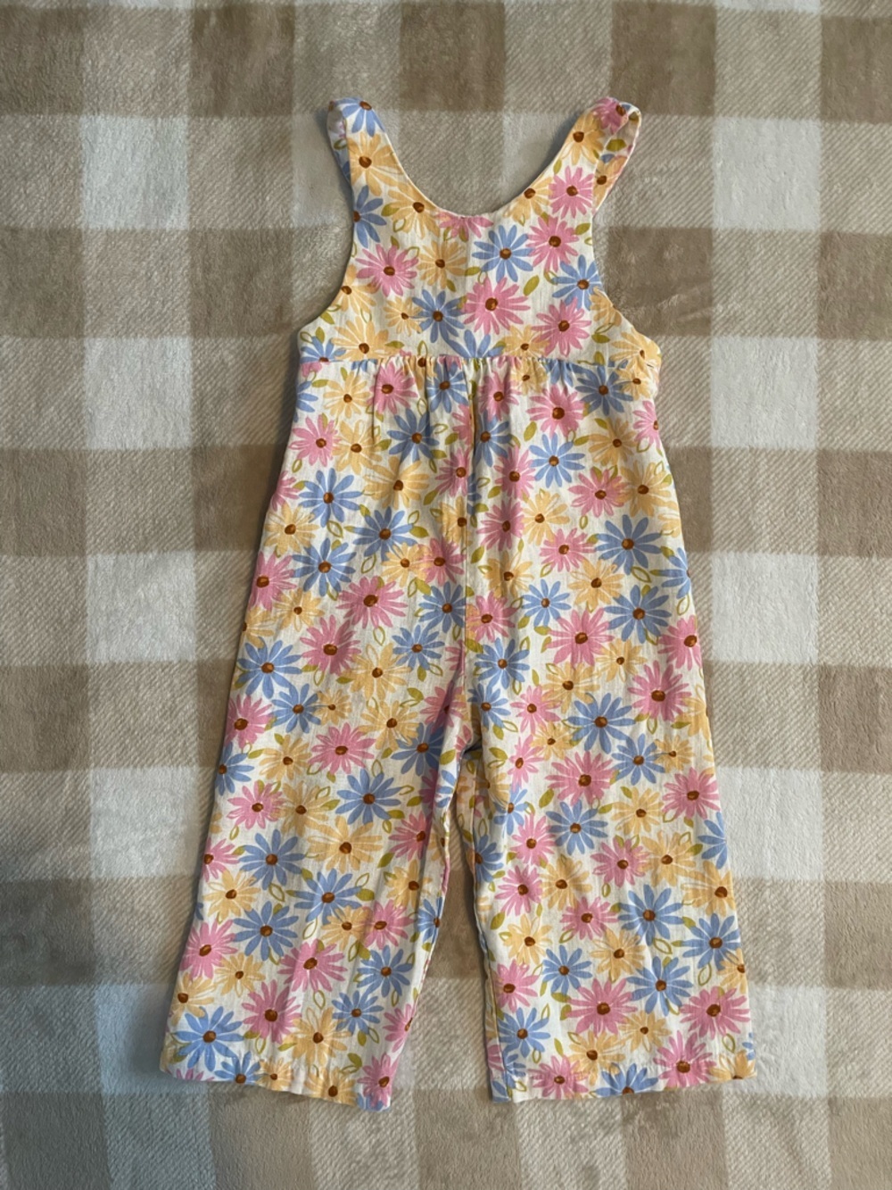 ZARA Kids 4 Years Old Girl Cream Floral Jumper Pink, Blue & Yellow Daisy Print